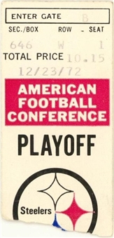 1972 Oakland Raiders Vs. Pittsburgh Steelers Playoff Ticket Stub - Immaculate Reception Game